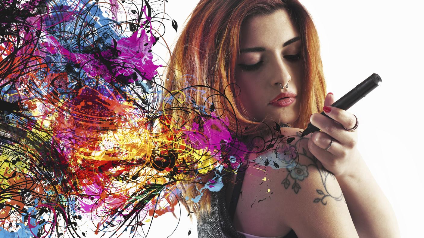 iStock_Tatuaggio, Disegno, Motivo, Scrivere, Toccare