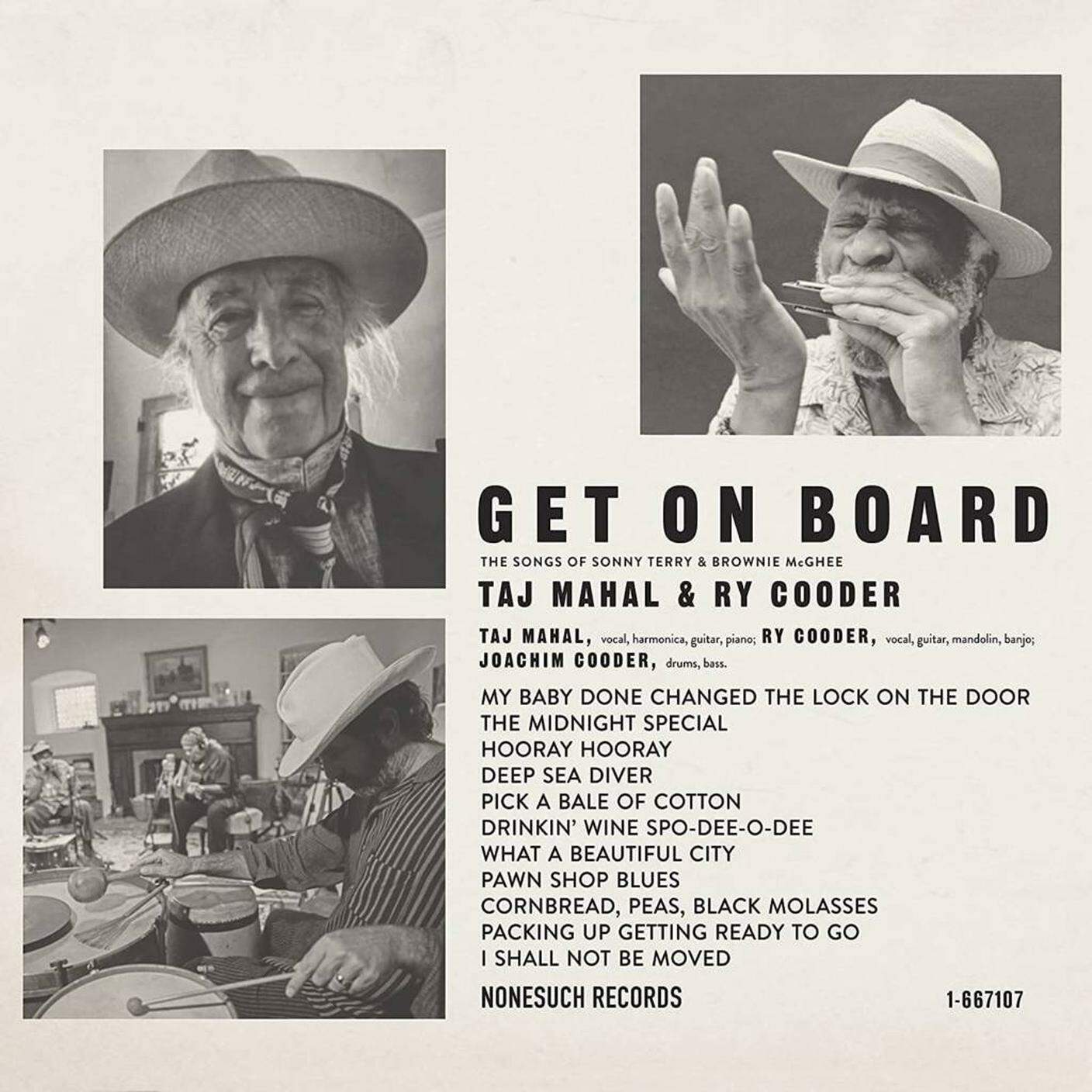 "GET ON BOARD" di Taj Mahal e Ry Cooder, Nonesuch Records (dettaglio di copertina)