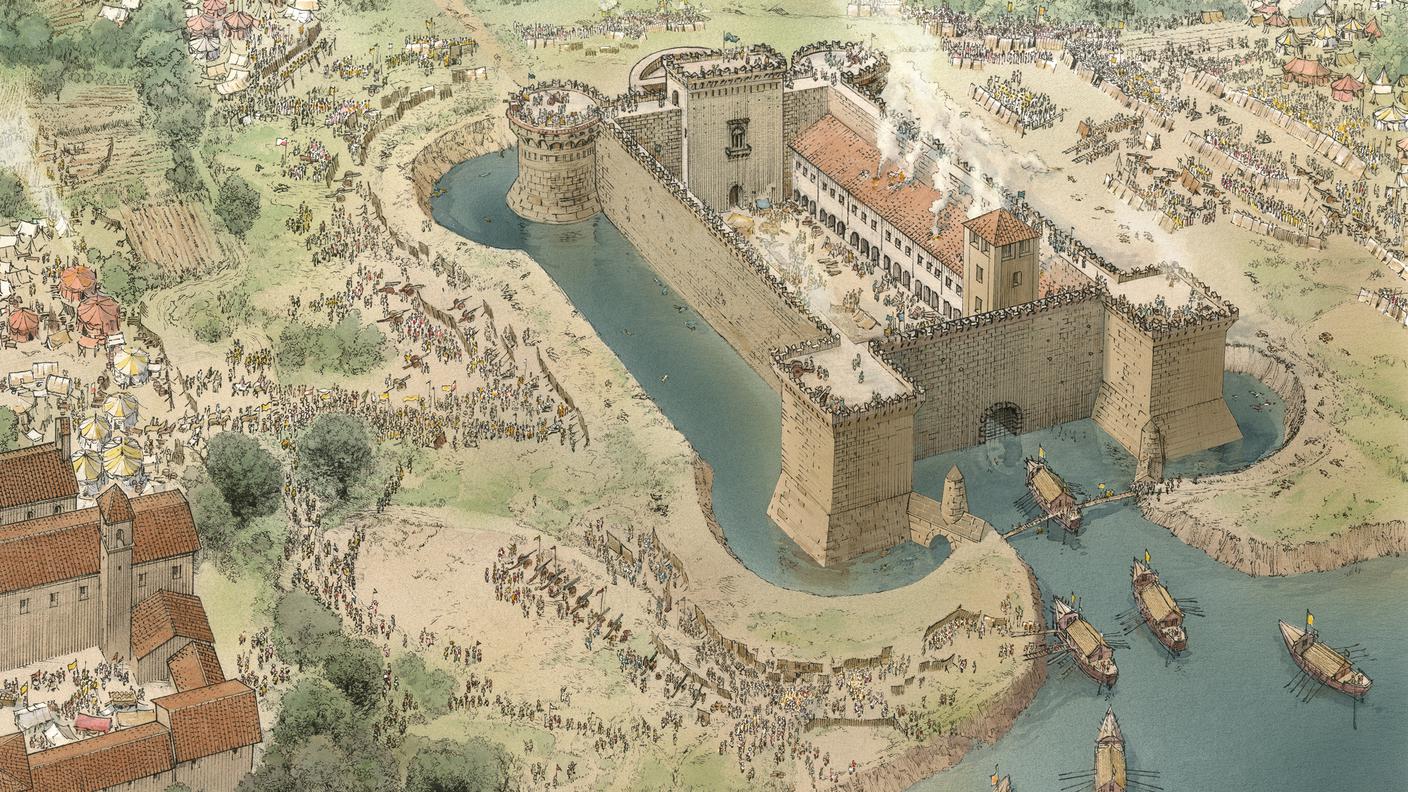 Ricostruzione dell'assedio del castello di Lugano del 1501