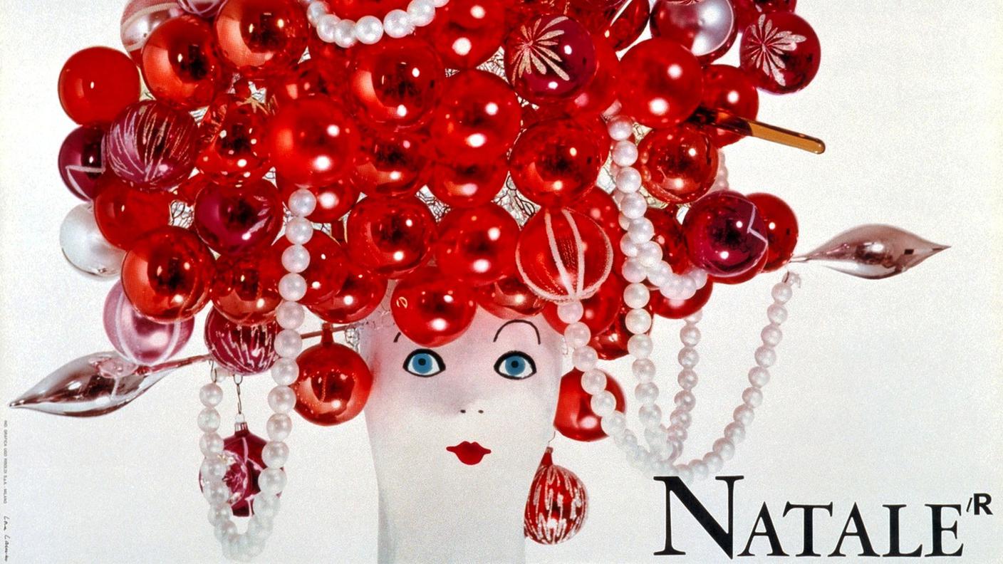 Manifesto di Lora Lamm con il titolo “Natale - La Rinascente”, 1960