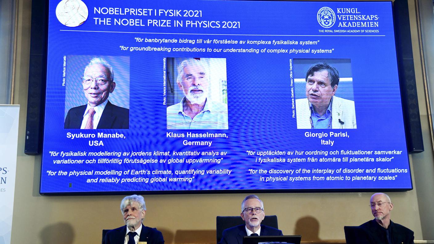 Syukuro Manabe, Klaus Hasselmann e Giorgio Parisi