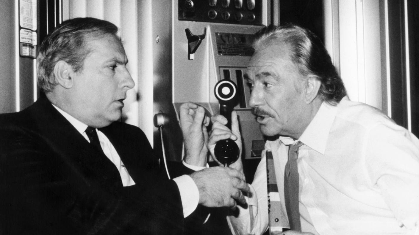Ugo Tognazzi e Michel Serrault in una scena del film "La Cage aux Folles"