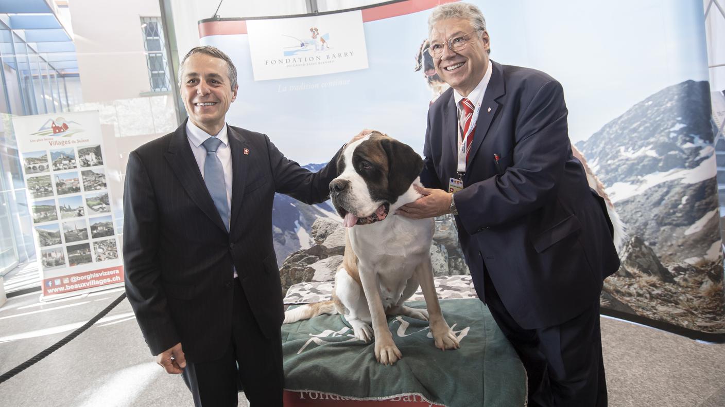 Il Presidente della Confederazione Ignazio Cassis con Filippo Lombardi al 98° Congresso dell'OSE