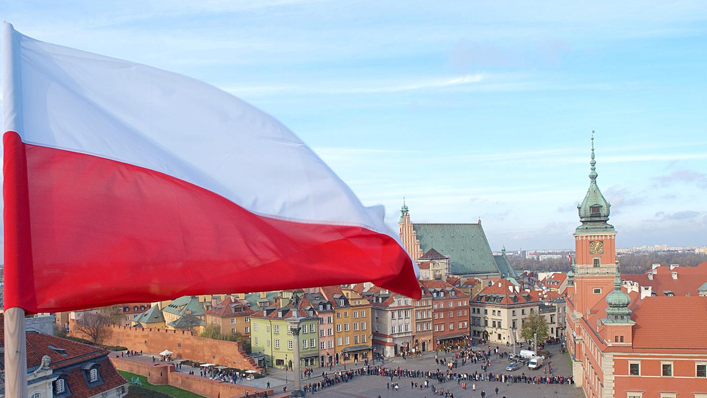 Bandiera Polonia, Piazza del castello, Varsavia