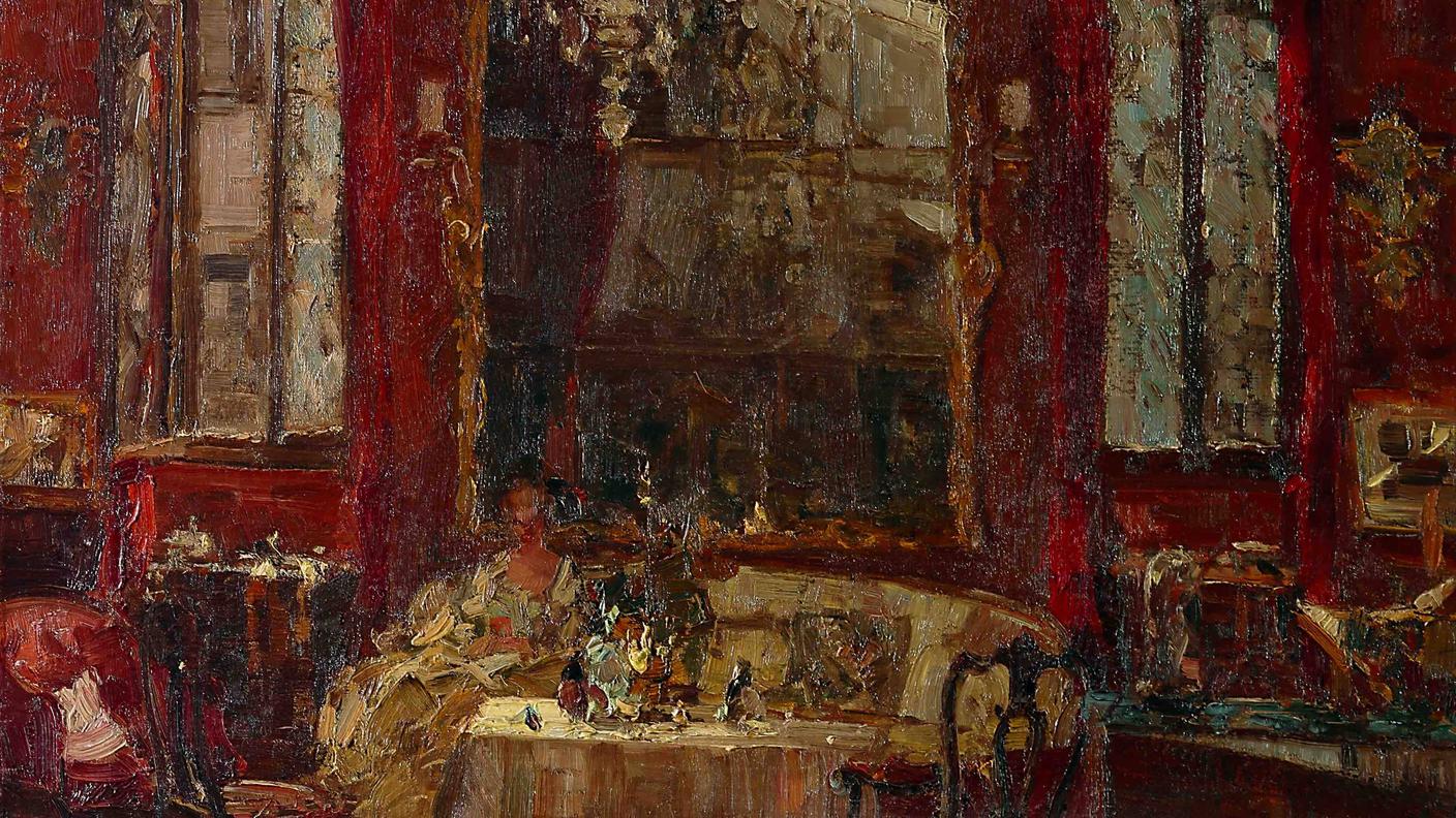 Emma Ciardi, "Interno studio rosso" 1922
