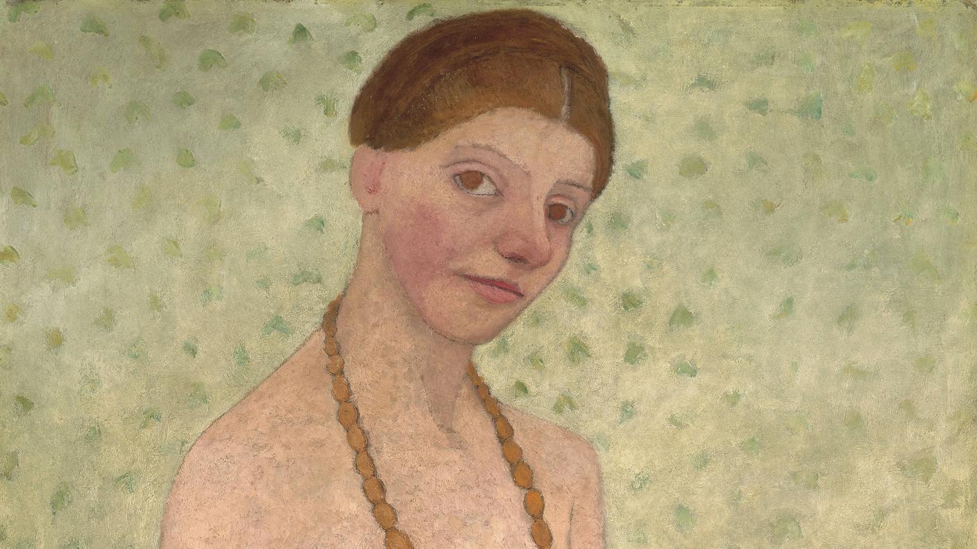 Paula Modersohn Becker, Autoritratto nel sesto anniversario di matrimonio, 1906 (dettaglio dipinto)