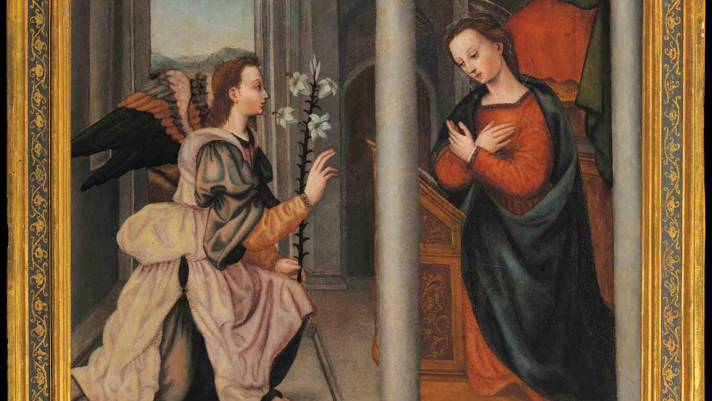 Plautilla Nelli, "Annunciazione", Olio su tavola (dettaglio dipinto)