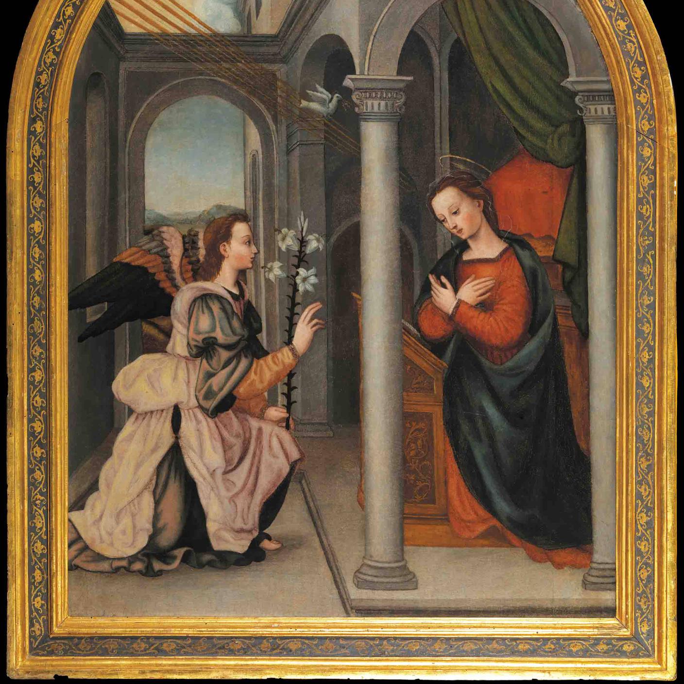 Plautilla Nelli, "Annunciazione", Olio su tavola (dettaglio dipinto)