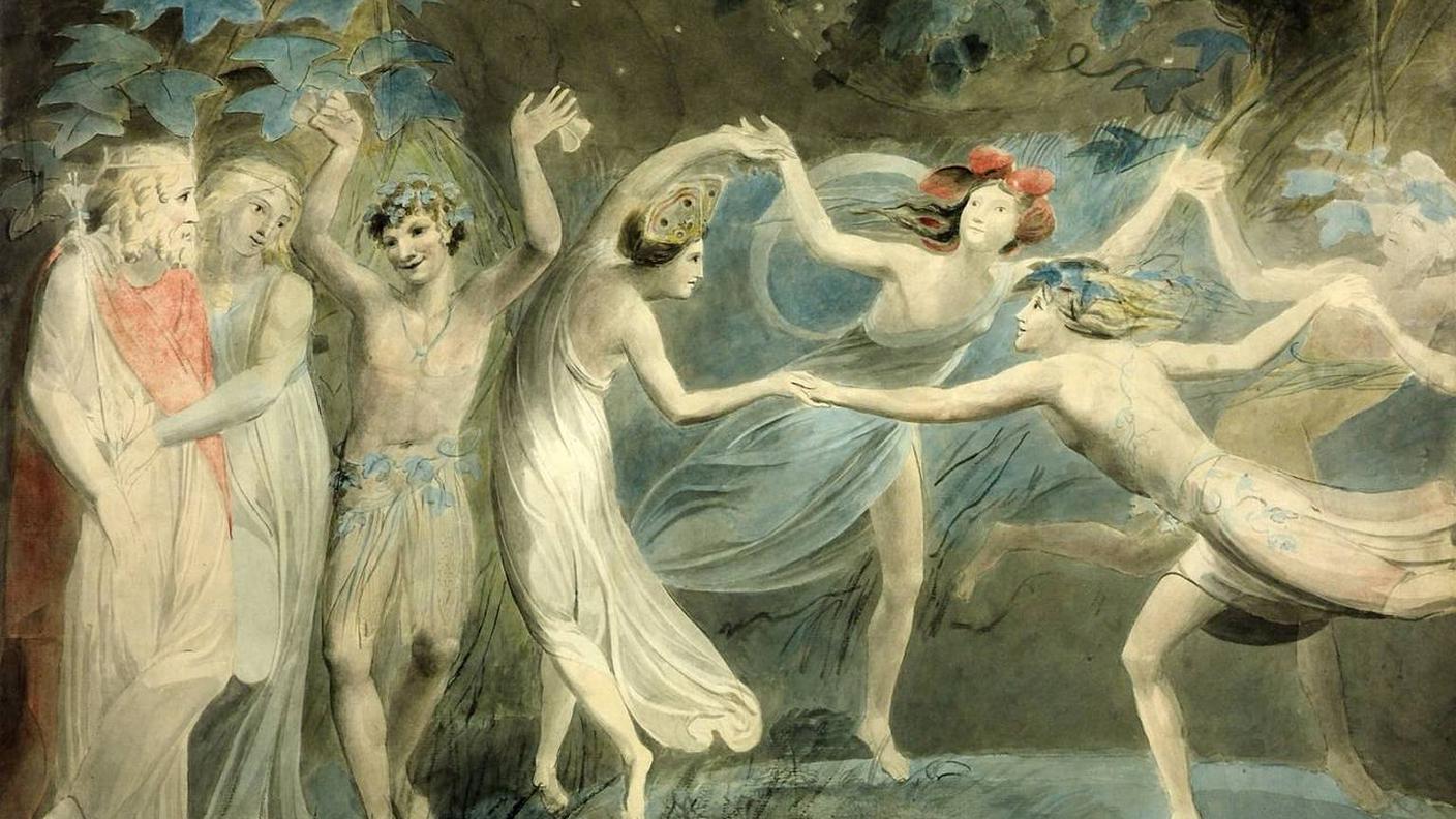 Oberon, Titania e Puck, Sogno di una notte di mezza estate, William Blake
