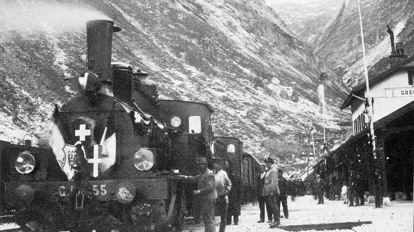 Apertura della linea ferroviaria del San Gottardo nel 1882.
