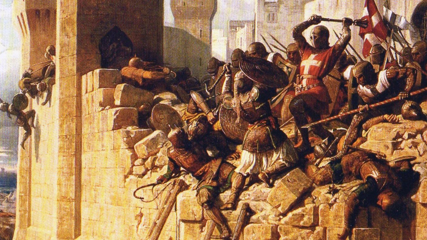 L'assedio mamelucco di Acri del 1291. Dominique Papety (1840)