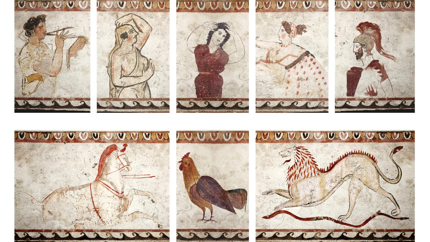 iStock-Affresco, Paestum, Donne, Graffiti, Murale