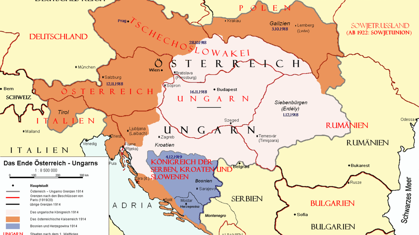 Lo sfasamento tra stati e etnie dopo il crollo della monarchia asburgica