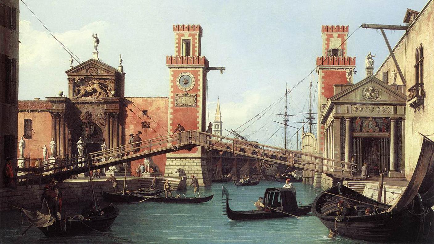 "Vista dell'ingresso all'Arsenale" di Canaletto, 1732