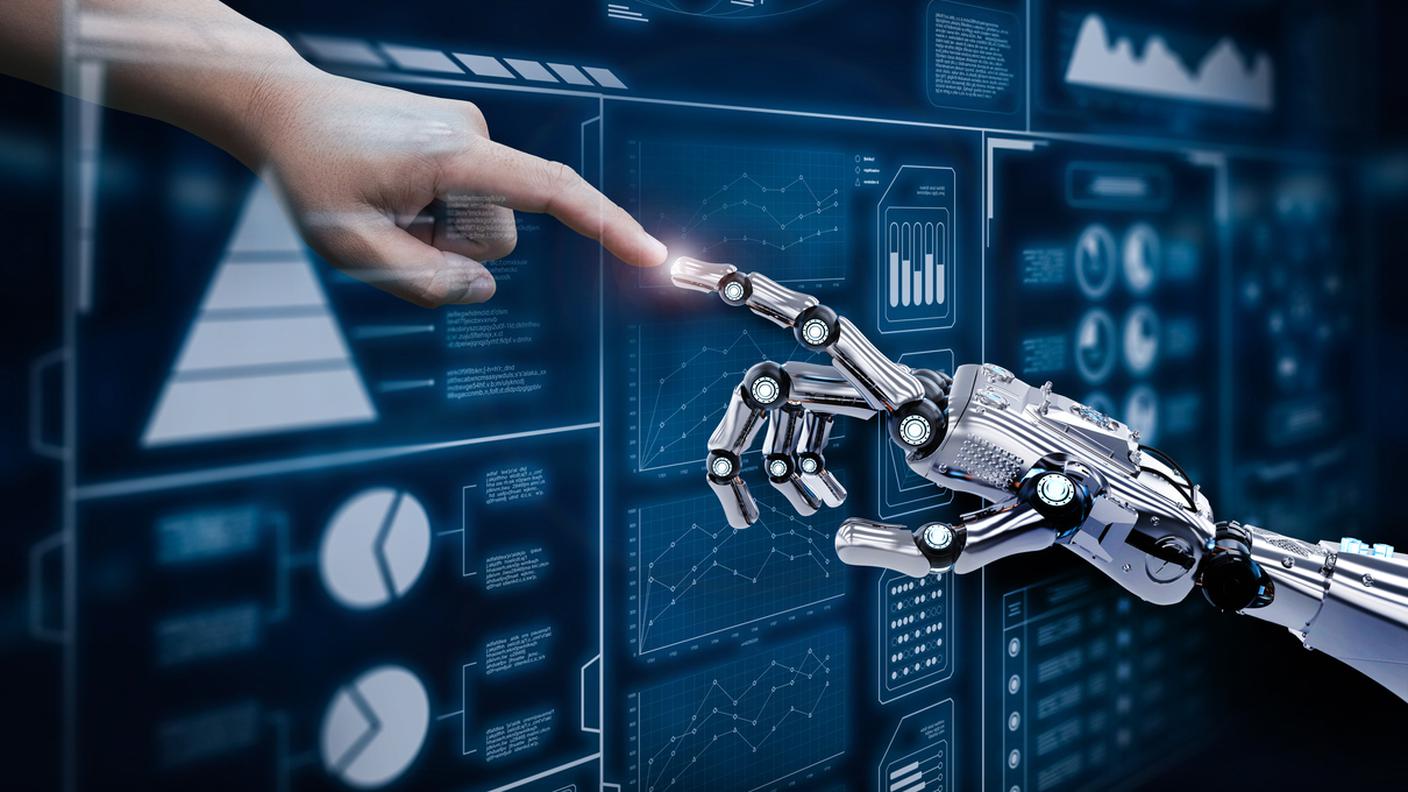 robot, uomo, tecnologia, adattamento