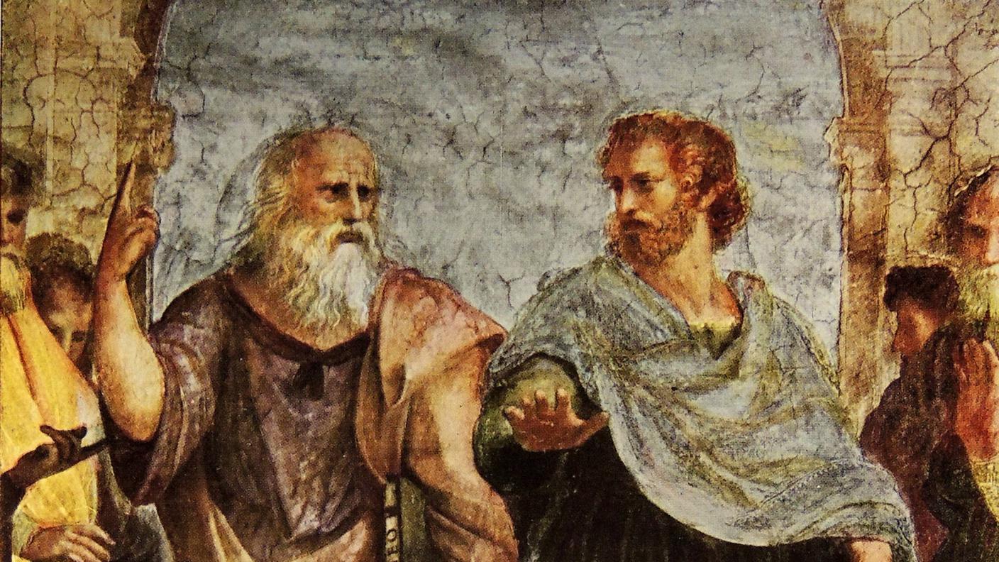 Raffaello Sanzio, Platone e Timeo nel particolare da "Scuola di Atene"