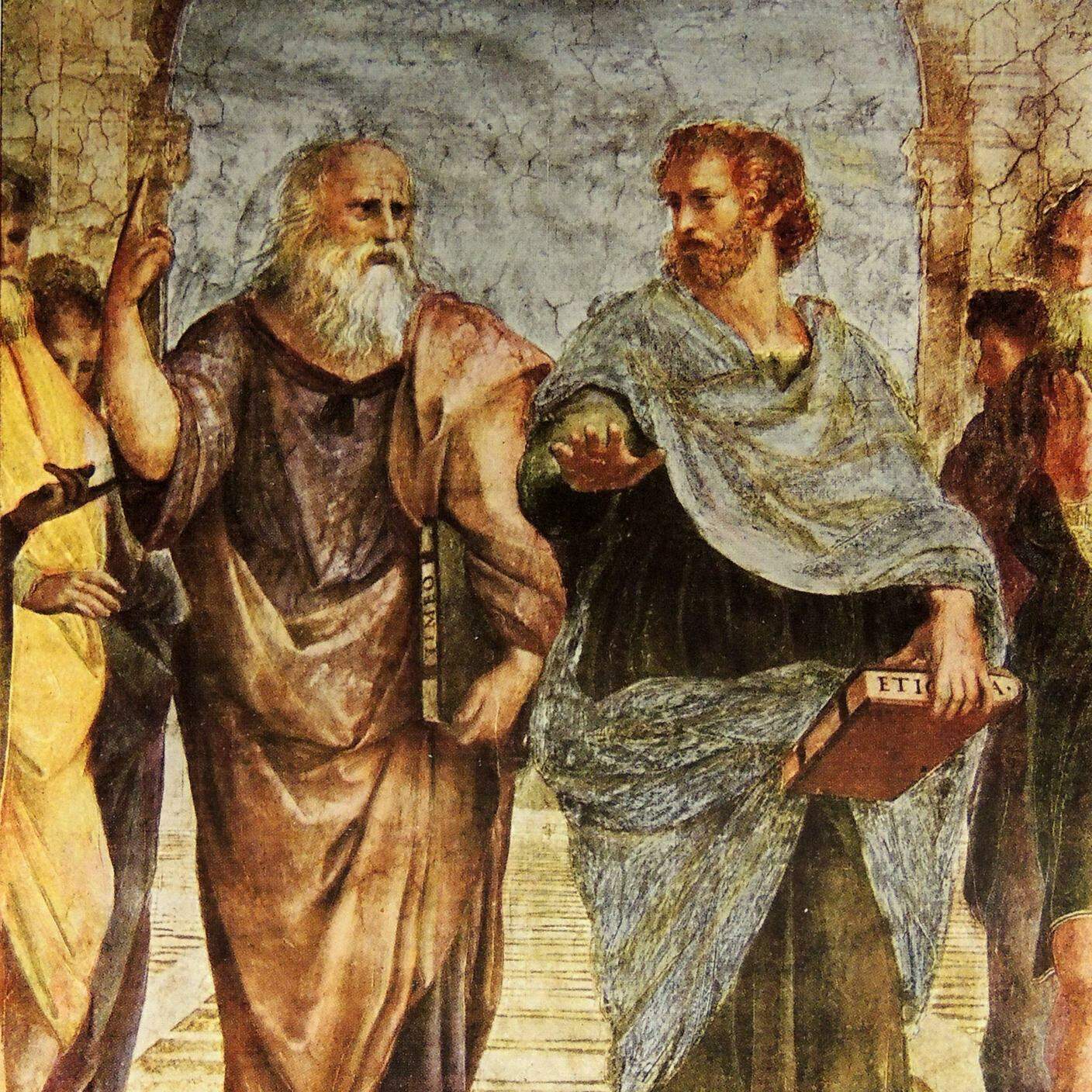 Raffaello Sanzio, Platone e Timeo nel particolare da "Scuola di Atene"