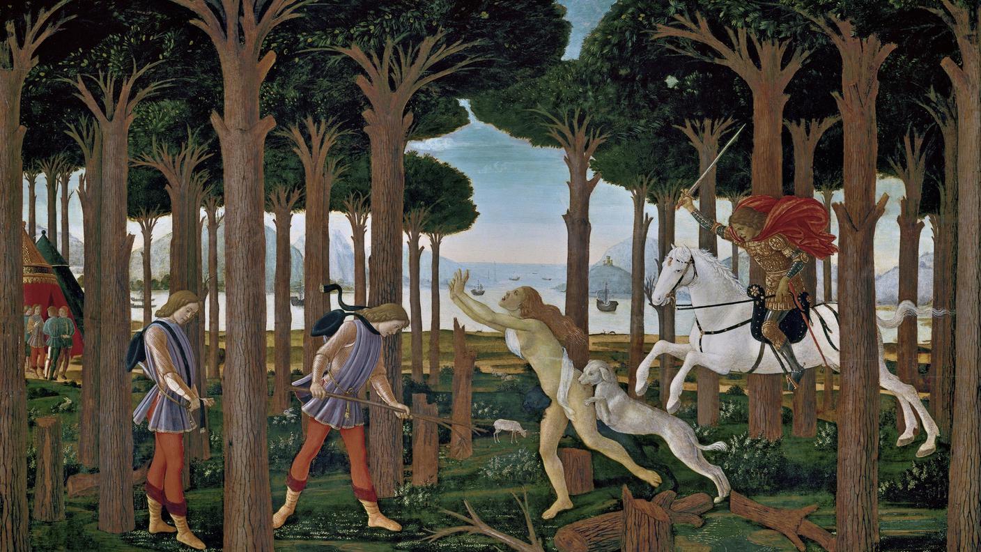 La novella di "Nastagio degli Onesti" dipinta da Sandro Botticelli