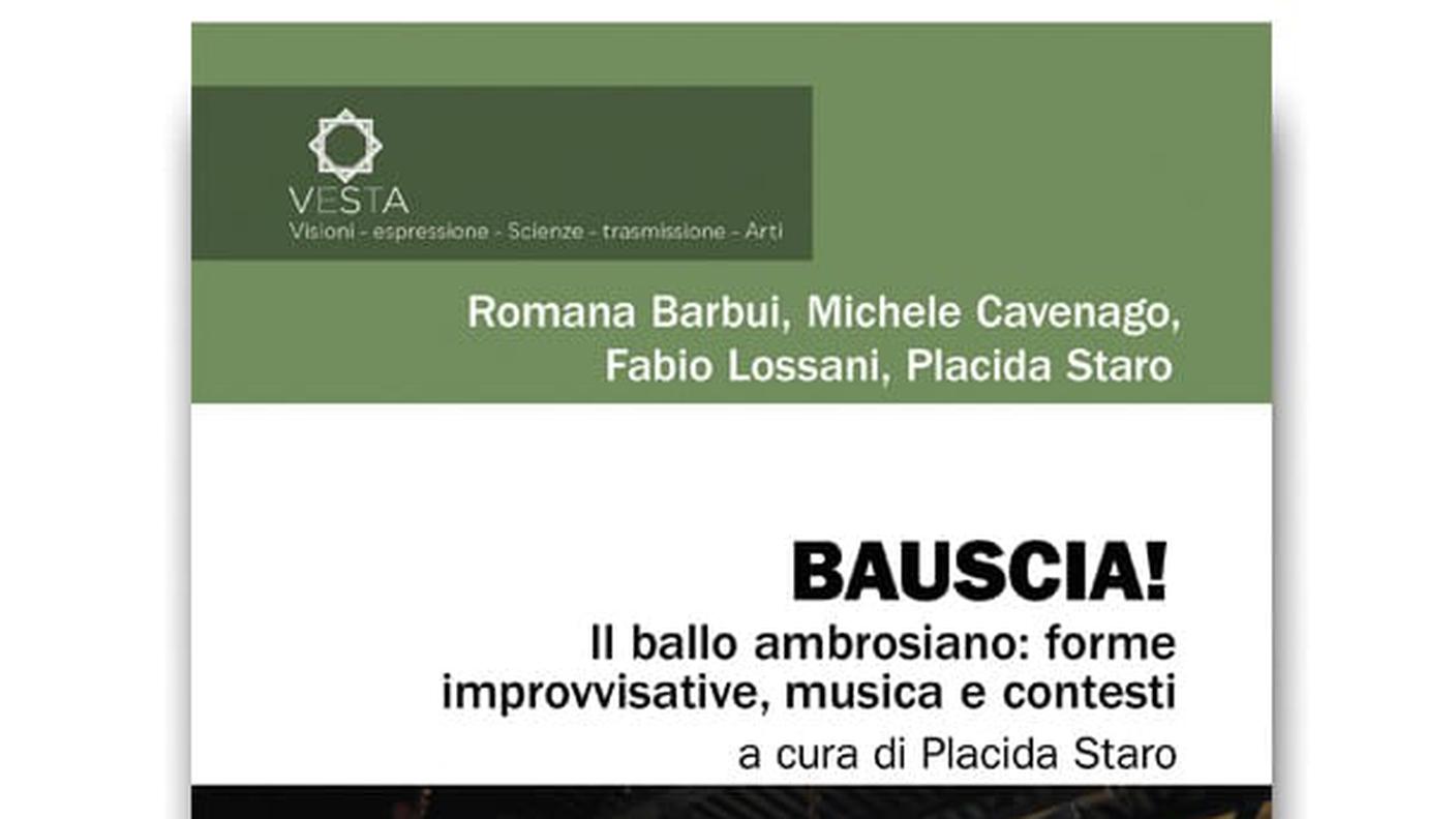 "Bauscia! Il ballo ambrosiano. Forme improvvisative, musica e contesti" di Romana Barbui e Michele Cavenago, Nota editore (dettaglio di copertina)