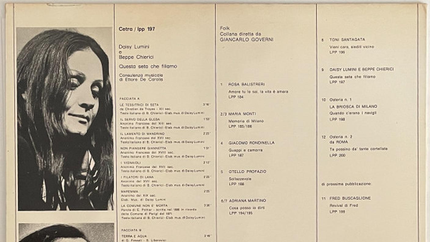 "Questa seta che filiamo" di Daisy Lumini e Beppe Chierici, Cetra (copertina)