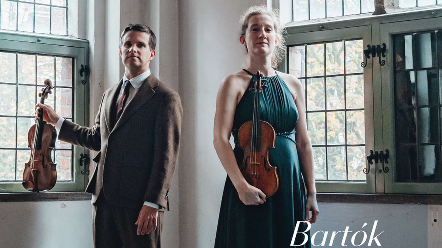 "Béla Bartók & Luciano Berio Duos for Two Violins" di Maria Milstein, Mathieu van Bellen, Channel Classics (dettaglio di copertina)