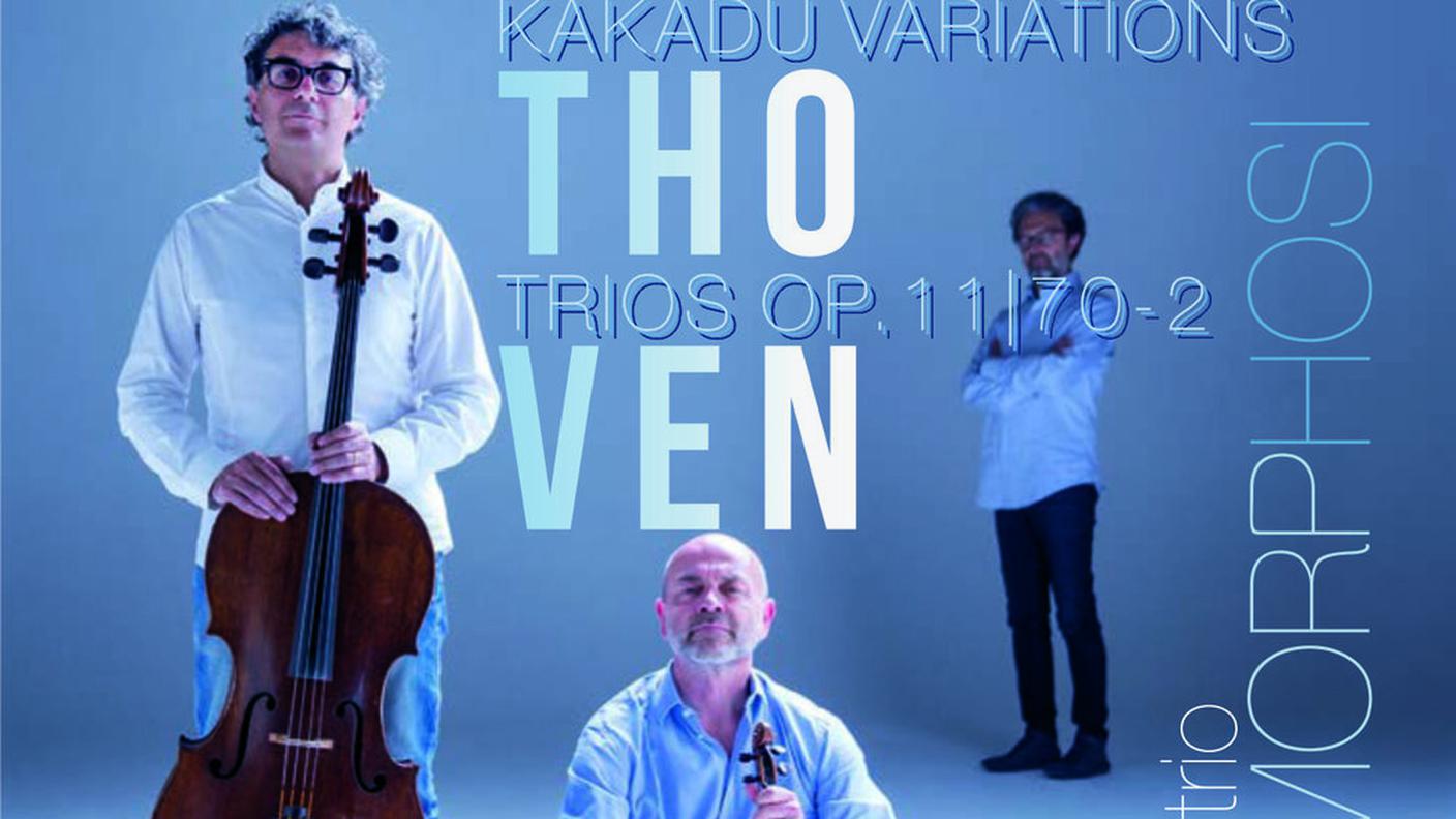 "Beethoven: Kakadu variations - Trios Opp. 11 & 70 no. 2" di Trio Metamorphosi; Decca Italy (dettaglio copertina)