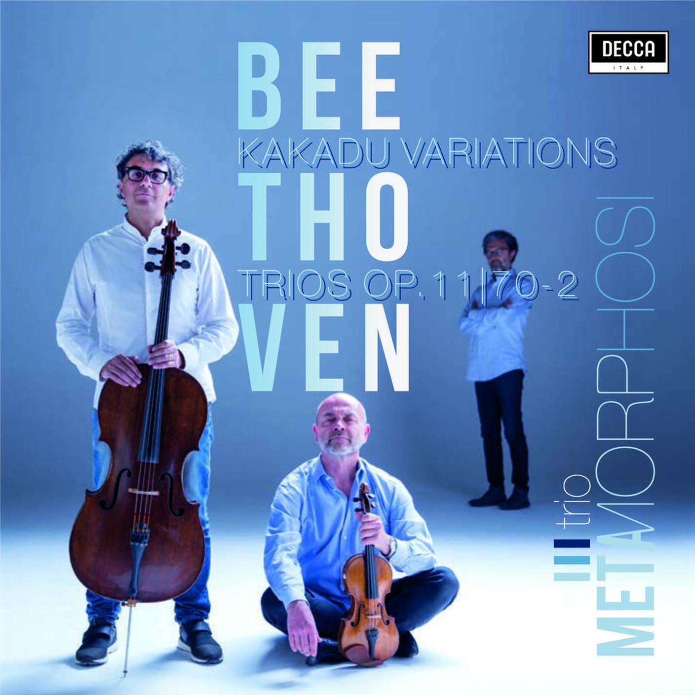 "Beethoven: Kakadu variations - Trios Opp. 11 & 70 no. 2" di Trio Metamorphosi; Decca Italy (dettaglio copertina)