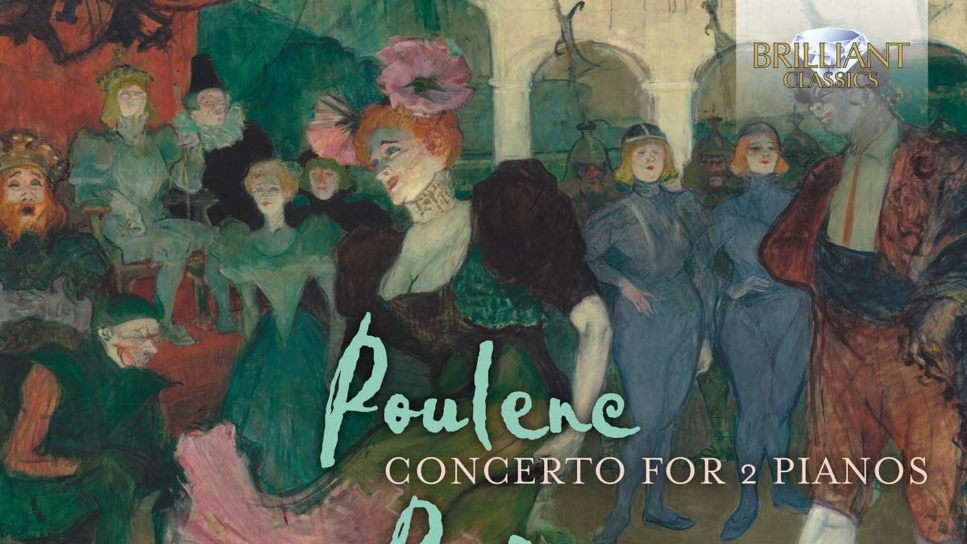 "Poulenc, Britten, Debussy: Concerto for 2 Pianos, Scottish Ballad, Suite" di Leonora Armellini e Mattia Ometto; Brilliant Classics (dettaglio copertina)