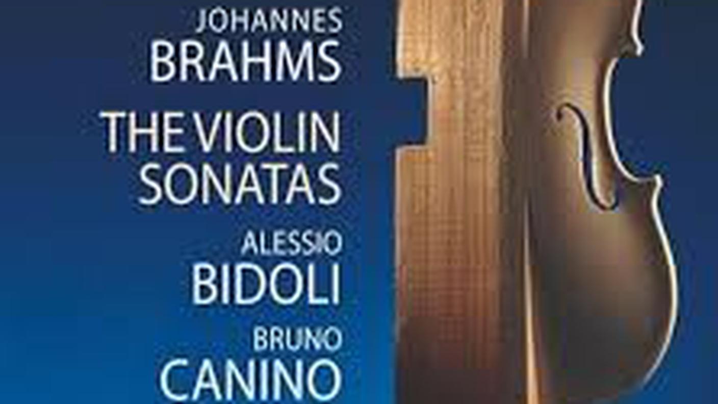 "Johannes Brahms, The violin Sonatas" di Alessio Bidoli e Bruno Canino, Warner Music Italy (dettaglio di copertina).