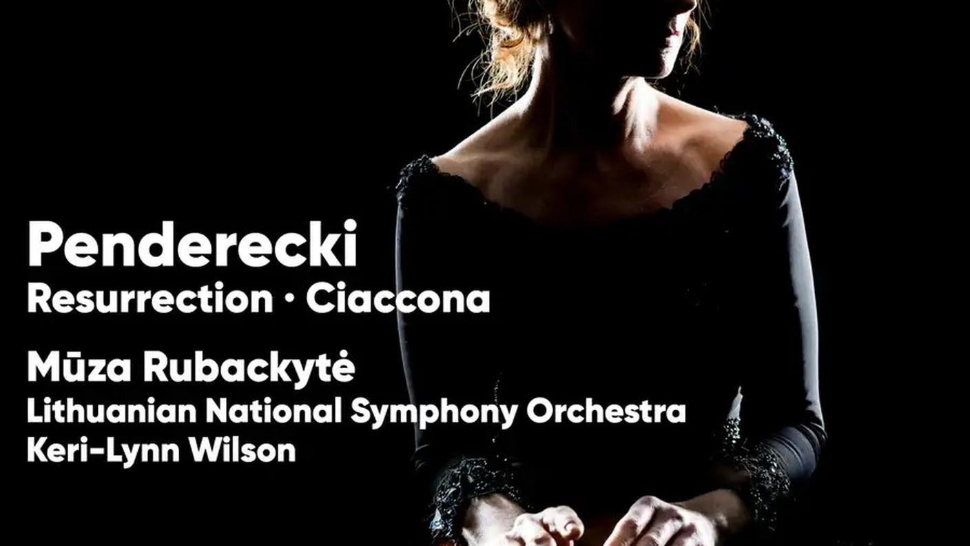 "Penderecki: Piano Concerto Resurrection, Ciaccona" di Mūza Rubackytė, Keri-Lynn Wilson, Evidence (dettaglio di copertina)