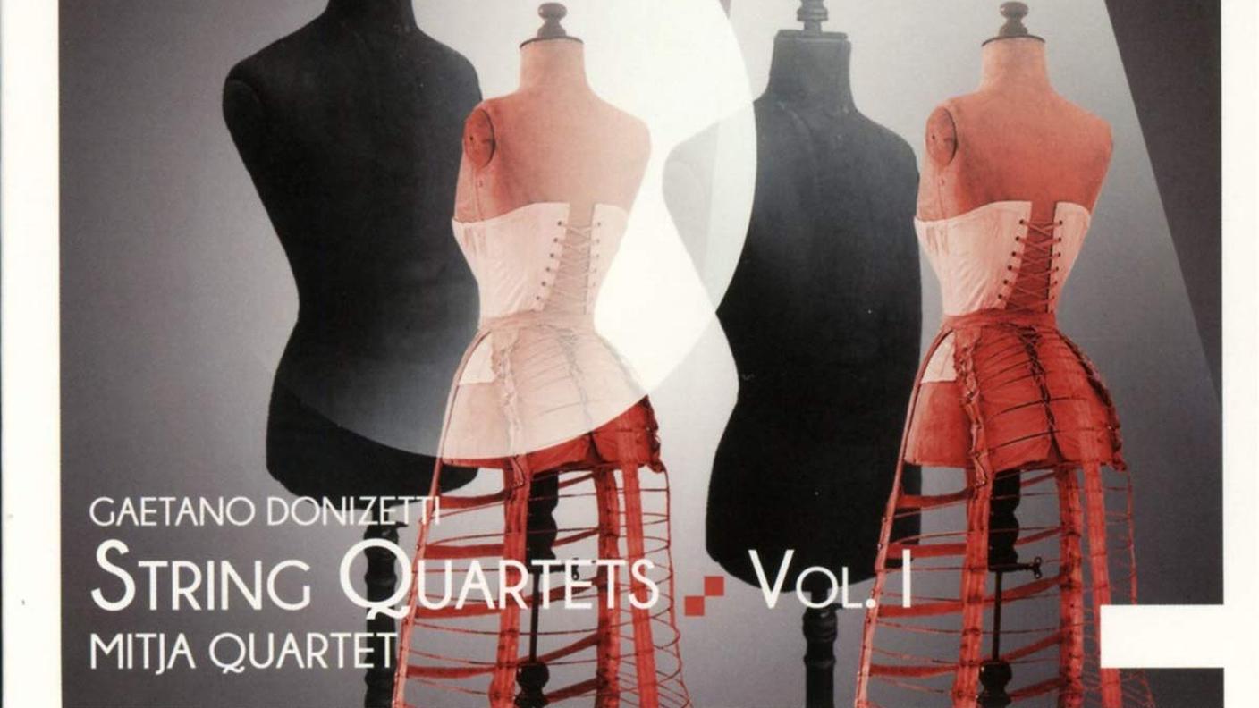 "Gaetano Donizetti, String Quartets - vol. 1" di Quartetto Mitja, Urania Records (dettaglio di copertina)
