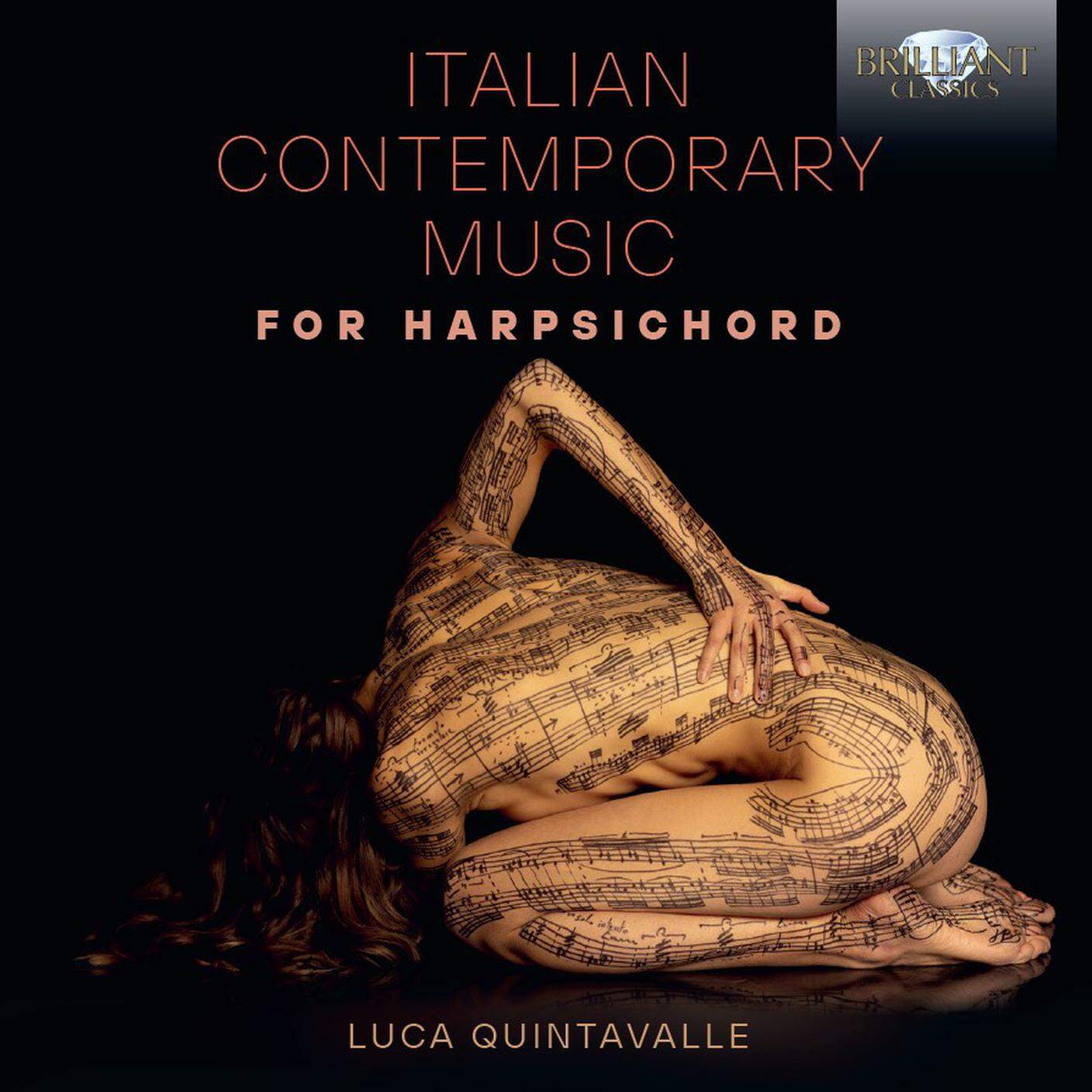 "Italian contemporary music for harpsichord" di Luca Quintavalle, Brilliant (dettaglio di copertina)
