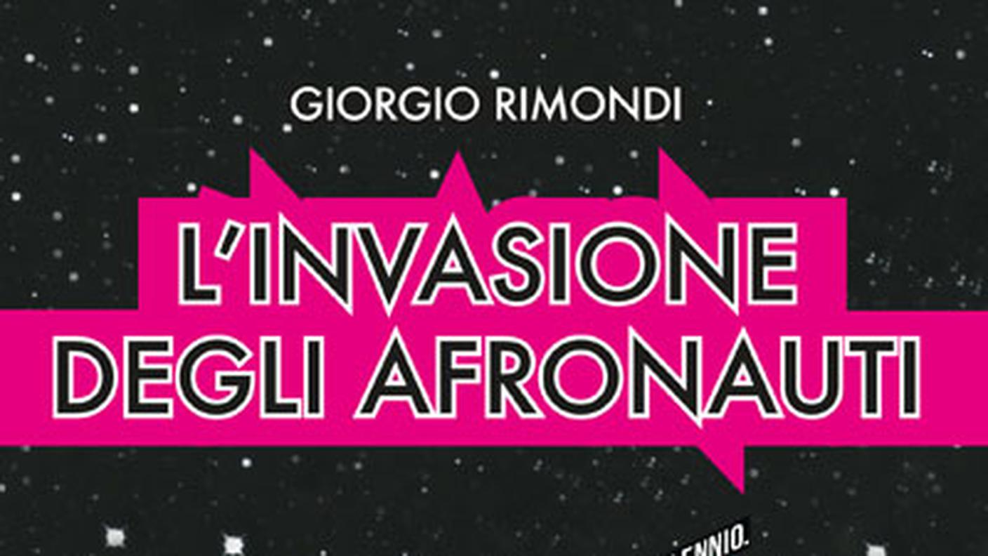 "L'invasione degli Afronauti Astronavi narrative di fine millennio. Afrofuturismo: dalla musica jazz alla fantascienza nera e oltre", di Giorgio Rimondi, Shake Edizioni (dettaglio di copertina)