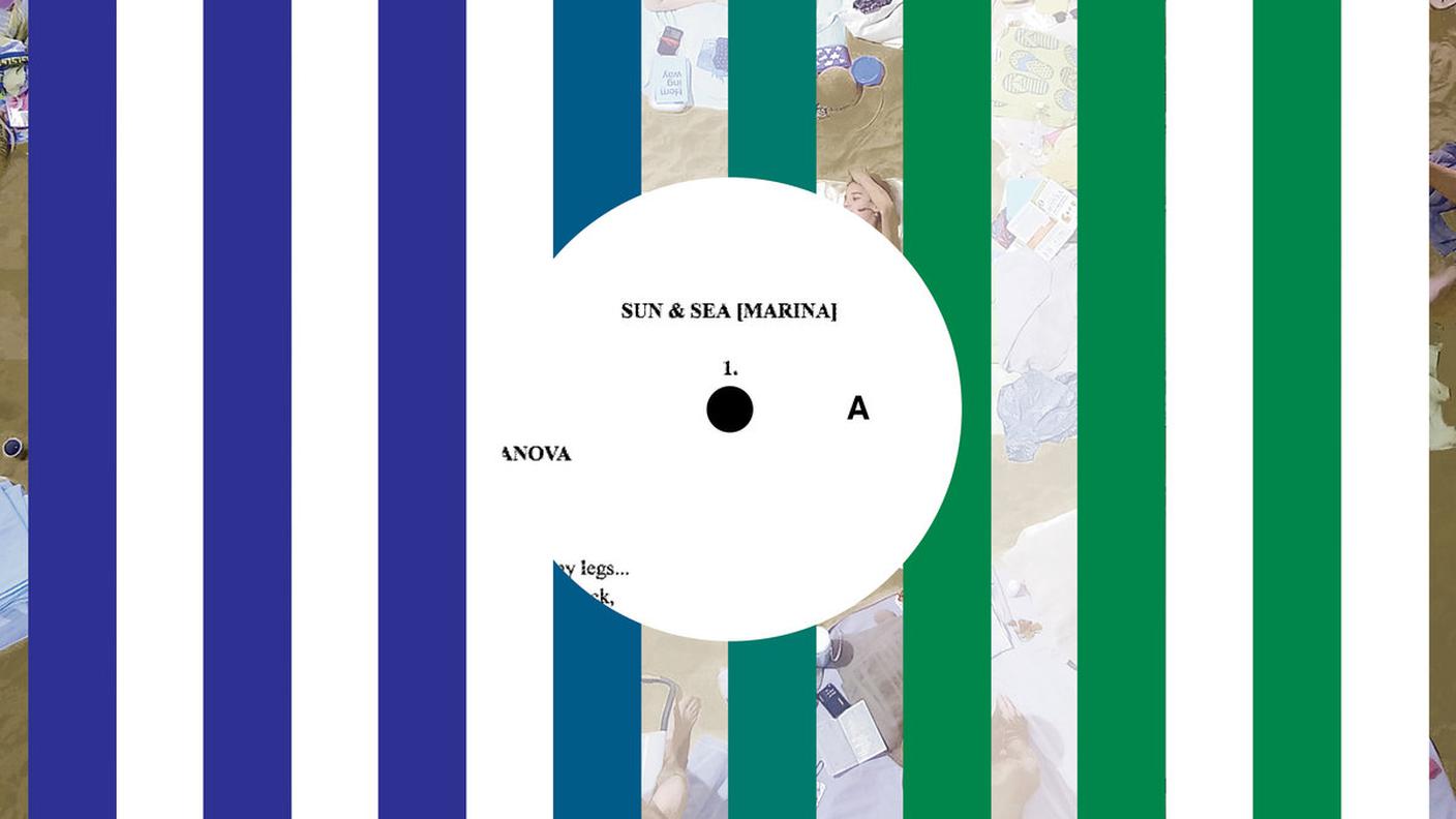 "Sun & Sea" (Marina) di Rugilė Barzdžiukaitė, Vaiva Grainytė, Lina Lapelytė, Bandcamp (dettaglio di copertina)
