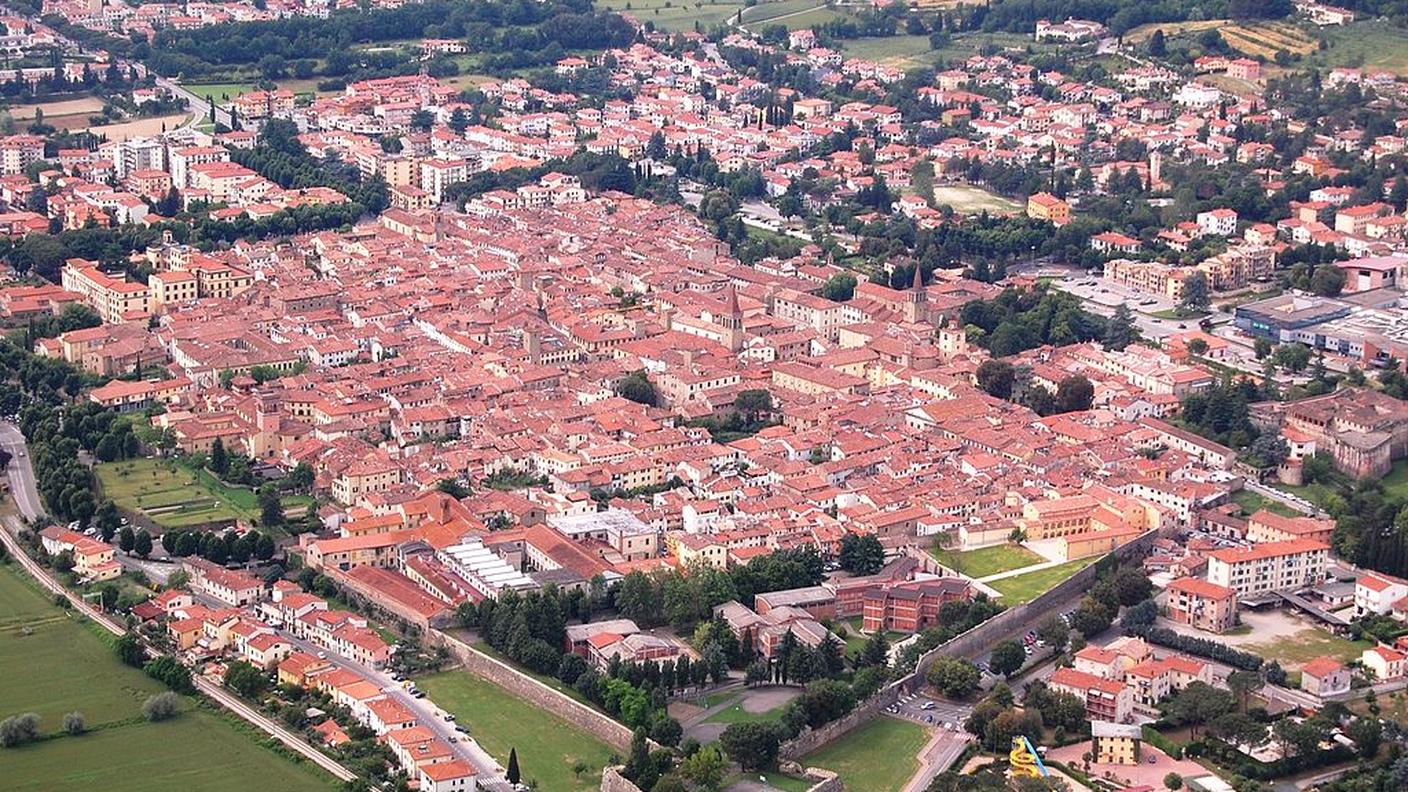 Veduta aerea della citta di Sansepolcro