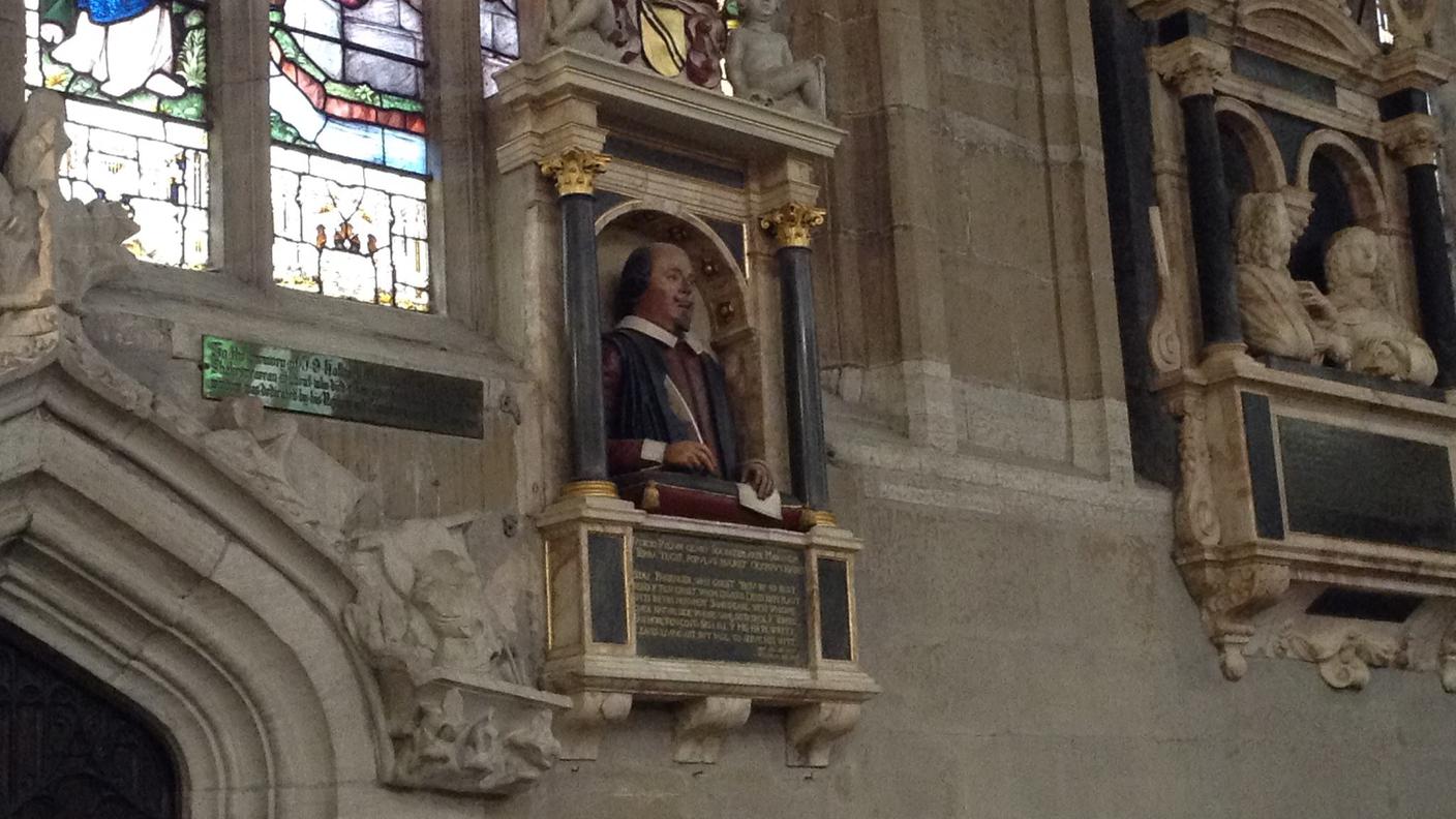 Il busto di Shakespeare nella Holy Trinity Church