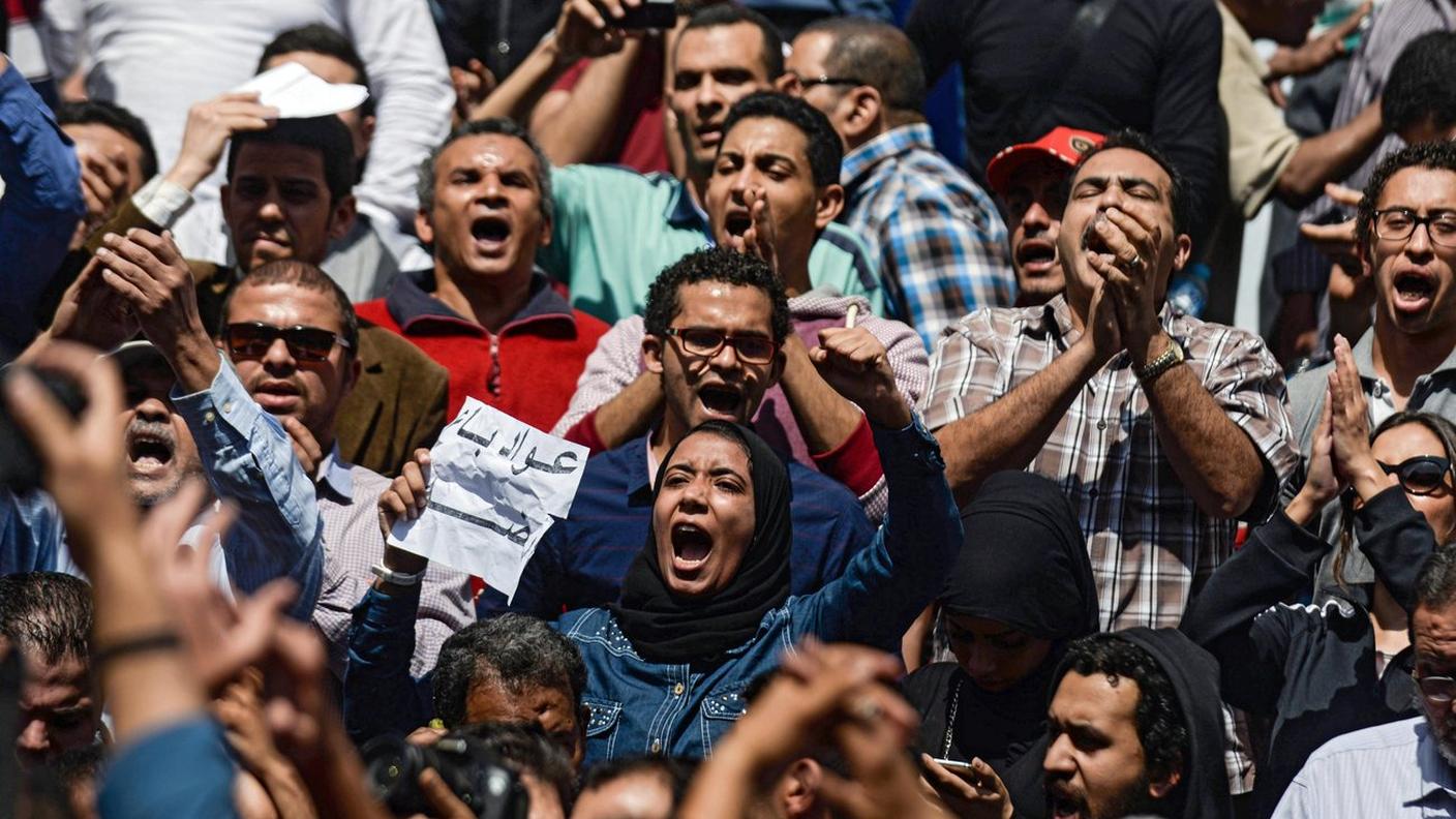 Egiziani protestano contro la cessione di Tiran e Sanafir. Cairo, Egitto, i15 aprile 2016