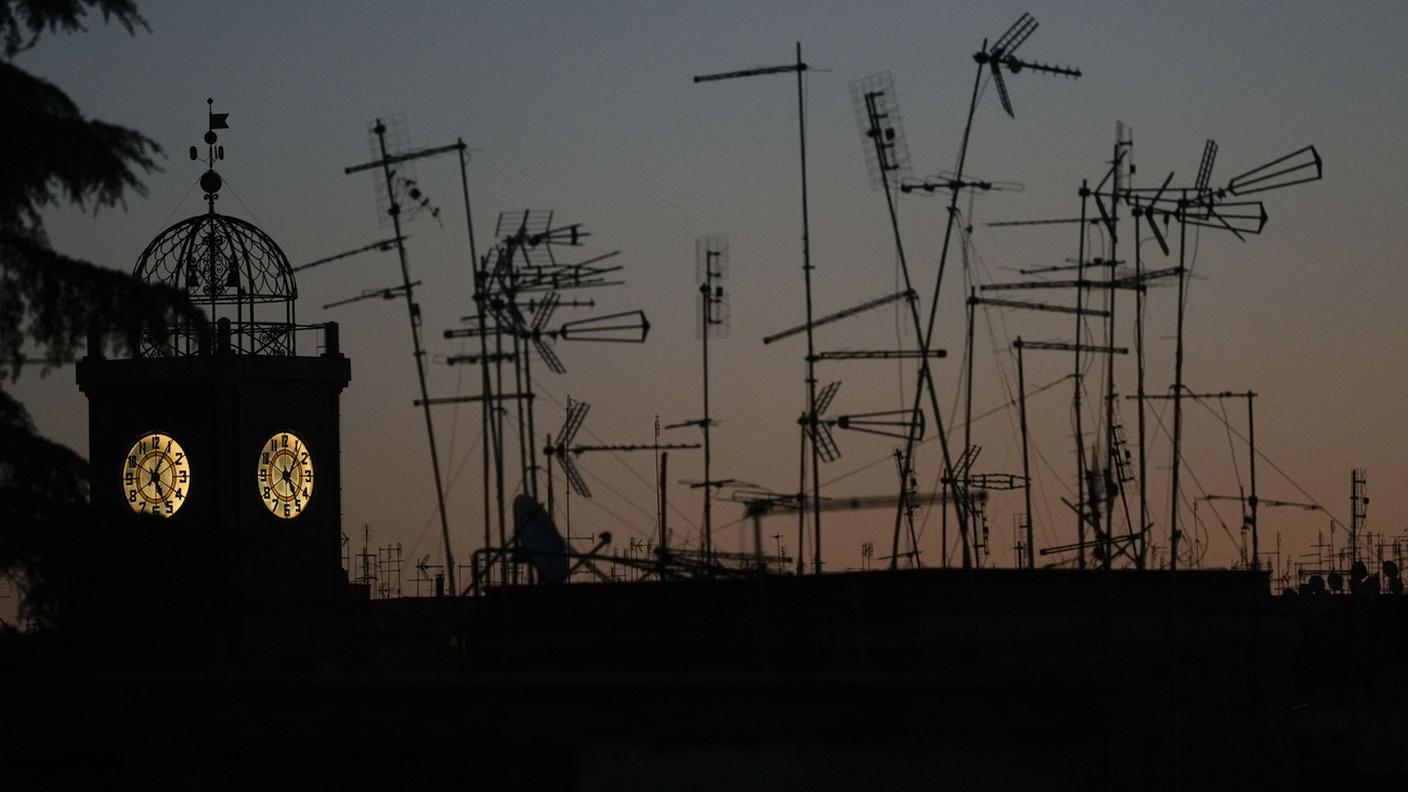 I tetti del quartiere di Garbatella, alla periferia di Roma 