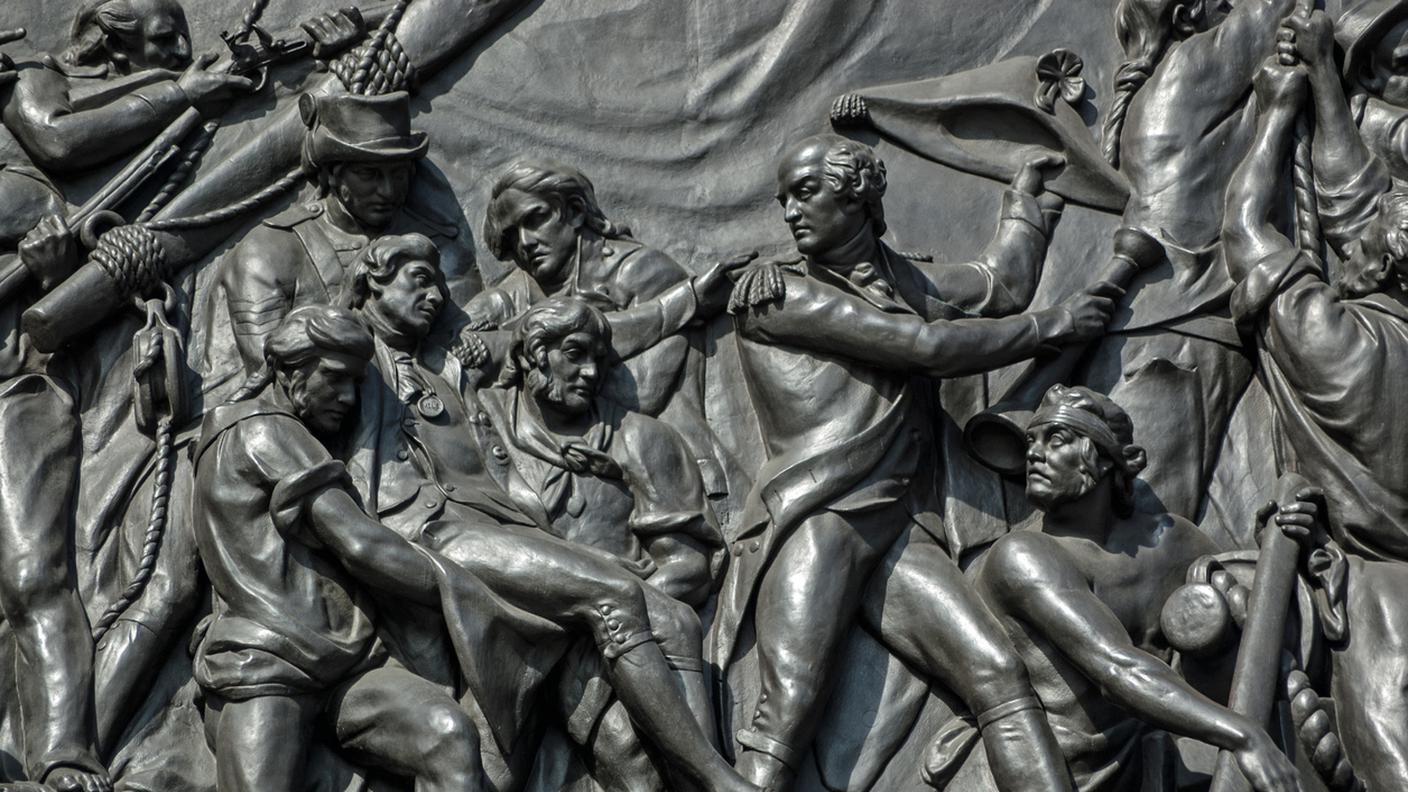 Bassorilievo in bronzo che mostra la morte dell'ammiraglio Lord Nelson nella battaglia di Trafalgar, Westminster, Londra. Scolpito da John Edward Carew, esposto al pubblico dal 1849.