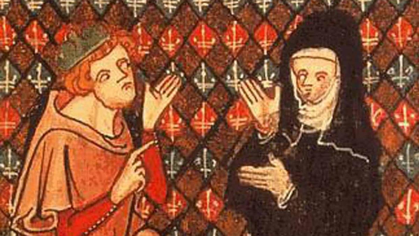 Abelardo ed Eloisa in una miniatura contenuta nel manoscritto del Roman de la rose di Jean de Meung (ca. 1240 - 1305/15), conservato nel Musée Condé di Chantilly - dipartimento dell'Oise