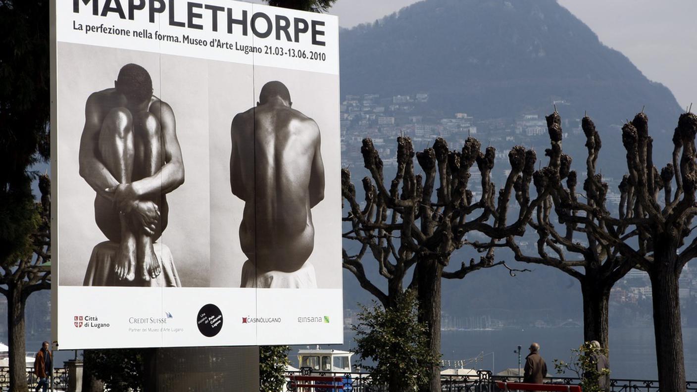 Manifesto della mostra in corso al Museo d'arte moderna di Lugano (Keystone)