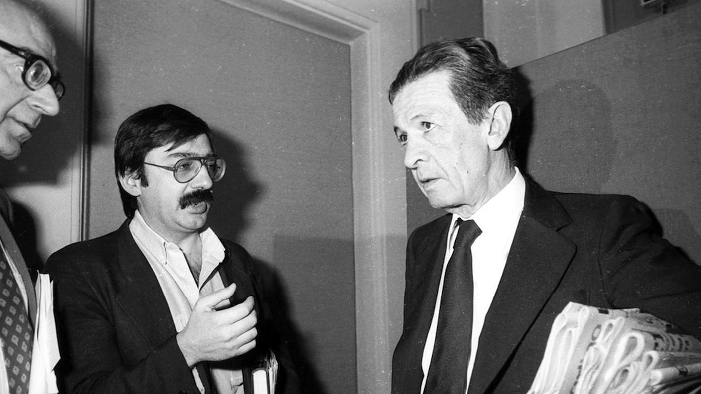 Incontro tra Fabio Mussi, membro del Partito Comunista Italiano, ed il segretario generale del PCI, Enrico Berlinguer, Roma marzo 1978