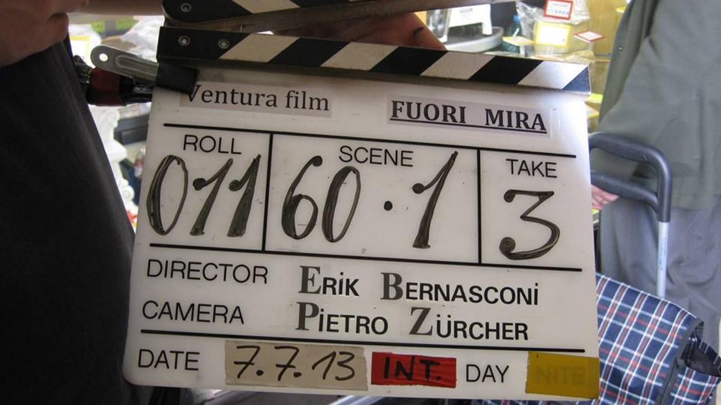 Ciak durante le riprese di Fiori mira