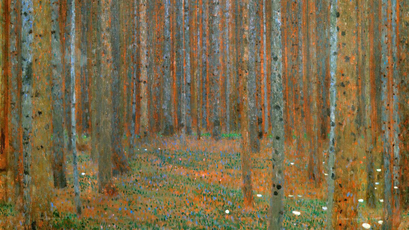 Gustav Klimt (1862 - 1918), "Foresta di abeti", 1901 (dettaglio dipinto)