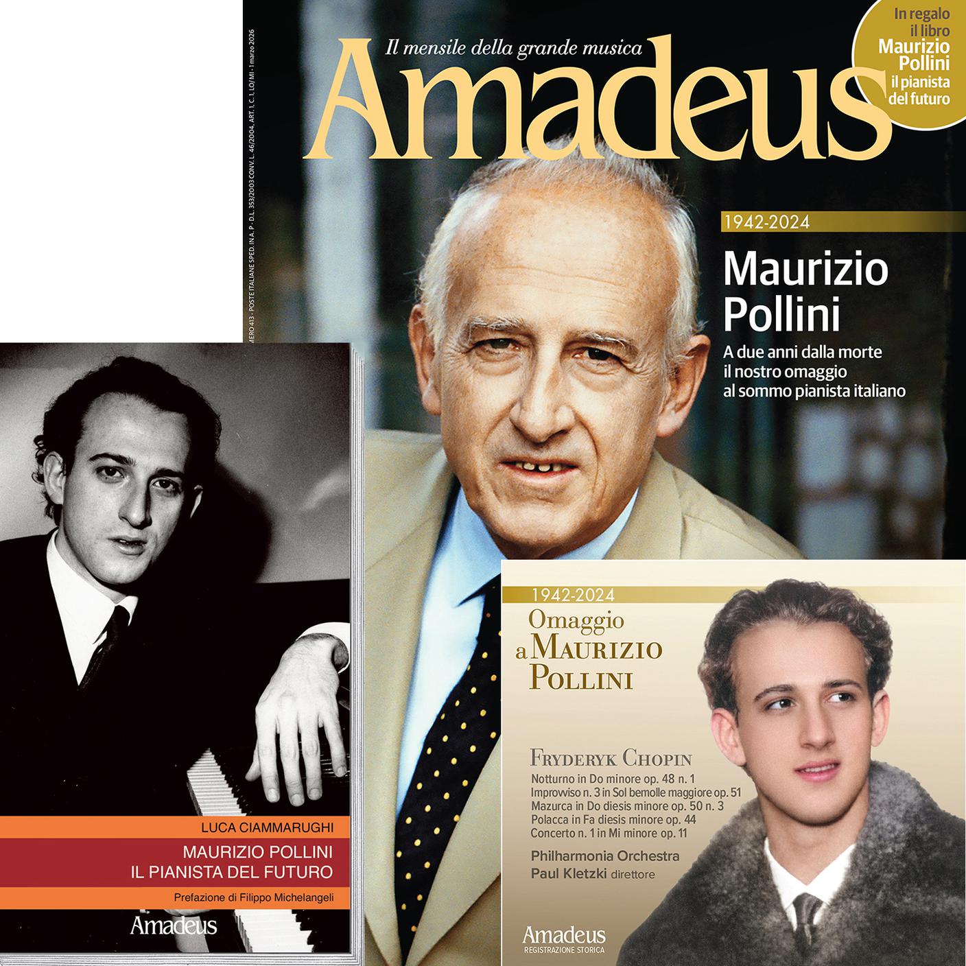 "Maurizio Pollini. Il pianista del futuro" di Luca Ciammarughi, Amadeus (copertina)