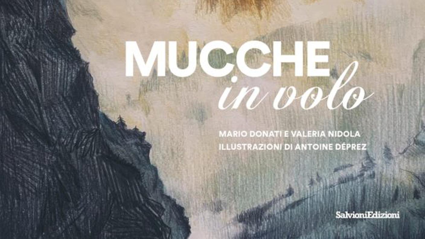 "Mucche in volo" di Déprez Antoine, Donati Mario, Nidola Valeria; Salvioni Edizioni (dettaglio di copertina)