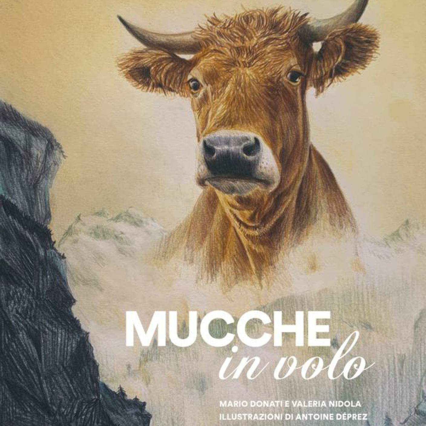 "Mucche in volo" di Déprez Antoine, Donati Mario, Nidola Valeria; Salvioni Edizioni (dettaglio di copertina)
