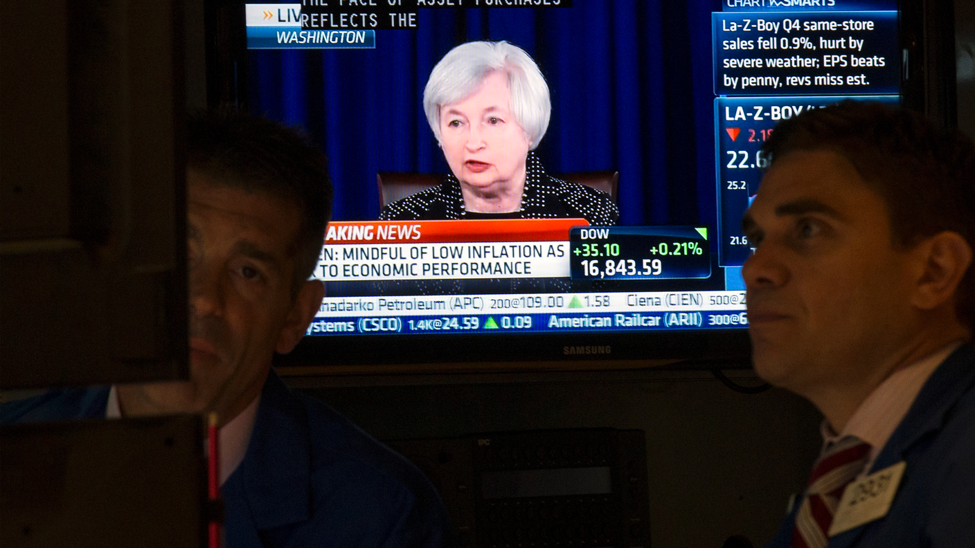 Janet Yellen della Federal Reserve al New York Stock Exchange, 18 giugno 2014
