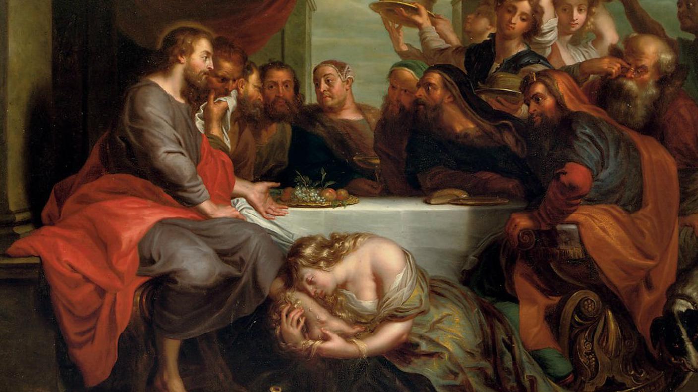 Jacob Andries Busschey, "Maria Maddalena lava i piedi di Cristo", (1735)