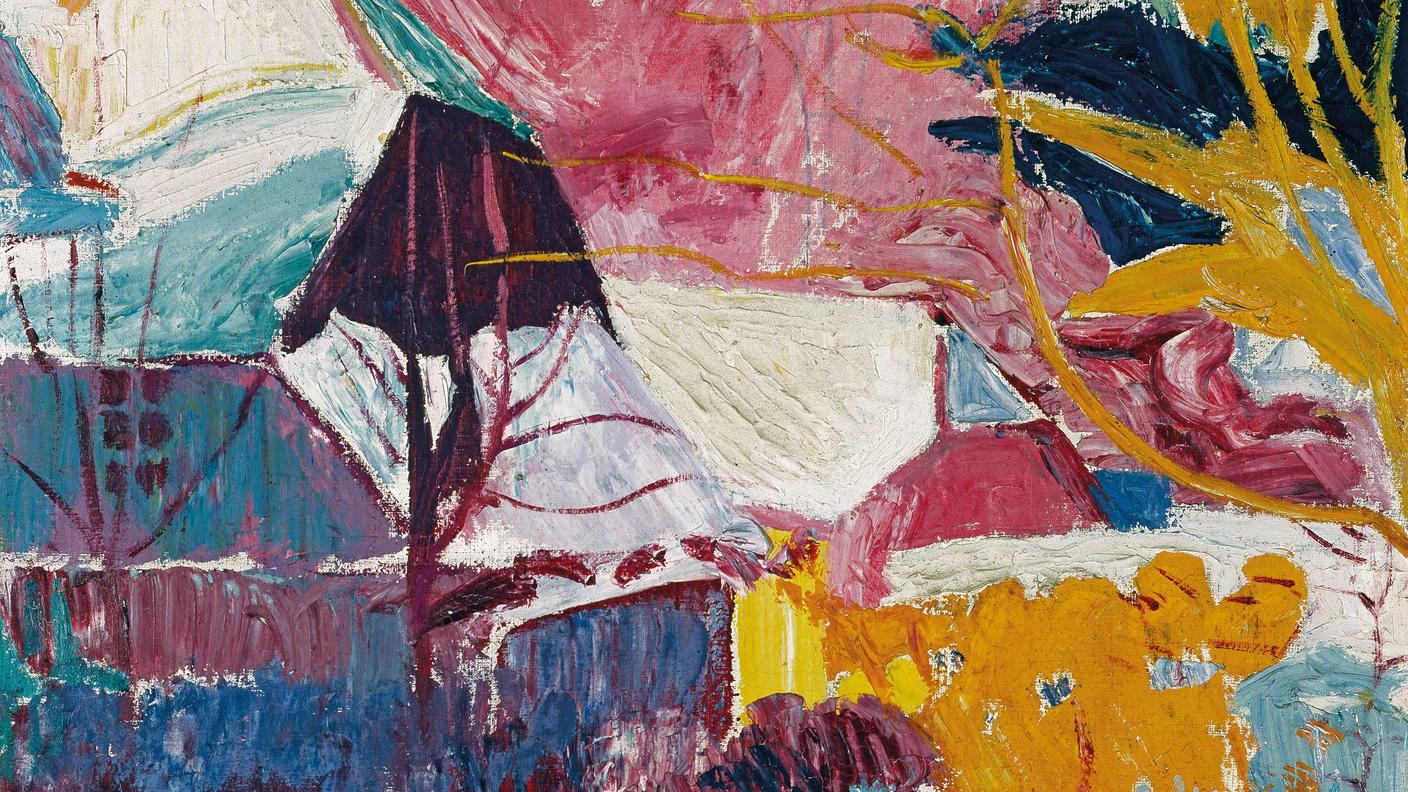 Cuno Amiet, Oschwand in inverno, 1921, olio su tela, 73.5x79.5 cm